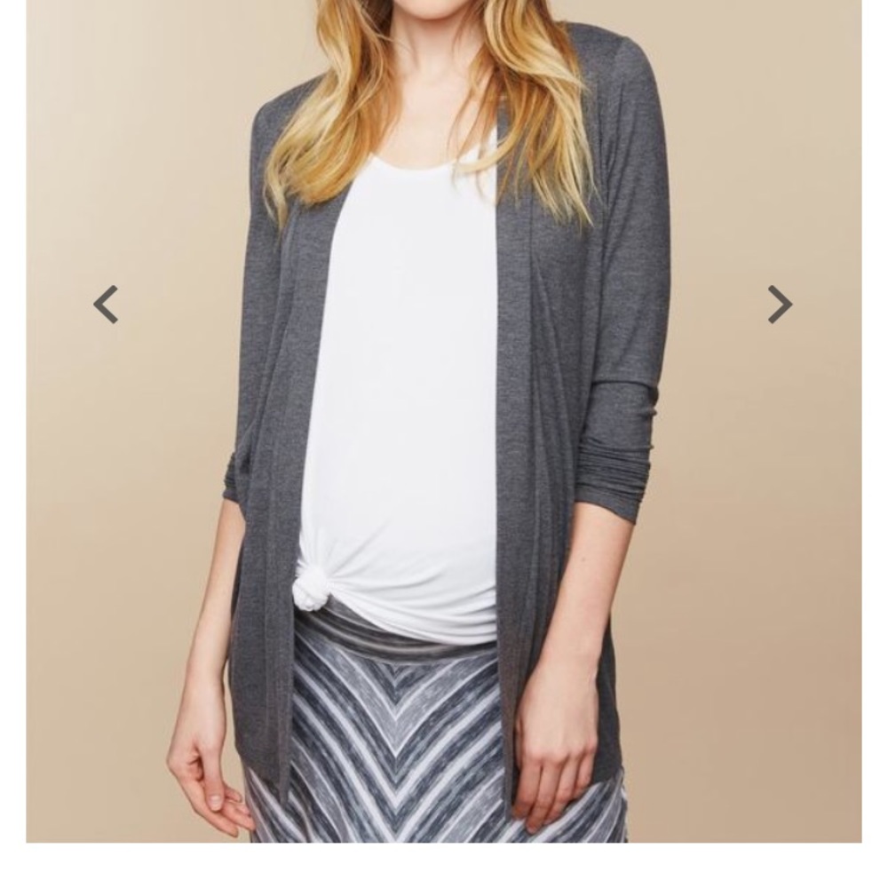 Maternity Draping cardigan in gray